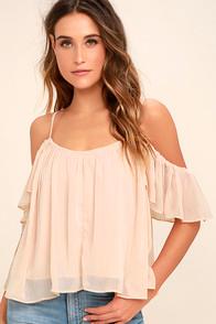 Lulus Got Me Moving Blush Pink Off-the-shoulder Top