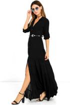 Lulus Nightbird Black Long Sleeve Maxi Dress