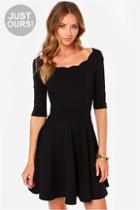 Lulus Exclusive Tip The Scallops Black Dress