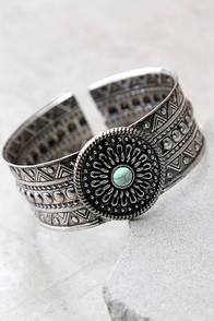 Lulus She's Got Soul Silver Cuff Bracelet