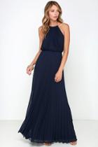 Bariano Melissa Navy Blue Maxi Dress