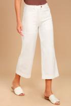 Billabong | Stevie White Cropped Wide-leg Jeans | Size 29 | 100% Cotton | Lulus