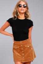 Rhythm | Pennylane Tan Corduroy Mini Skirt | Size 4 | Brown | Lulus