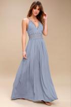This Is Love Slate Blue Lace Maxi Dress | Lulus
