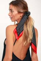 Genevieve Red And Black Polka Dot Scarf | Lulus