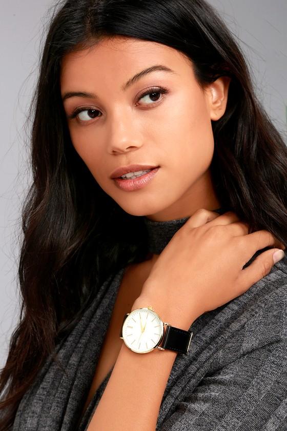 Lulus | One Moment Gold And Black Watch | Vegan Friendly