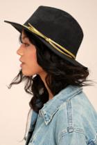 San Diego Hat | Co. Seasons Black Suede Fedora Hat | 100% Polyester | Vegan Friendly | Lulus