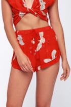 Billabong Fly By Red Floral Print Drawstring Shorts | Lulus