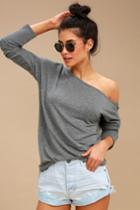 Olive + Oak Travis Heather Grey Long Sleeve Sweater Top | Lulus