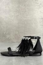 Steve Madden Adore Black Feather And Rhinestone Sandals