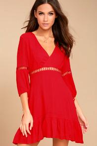 Lulus Love Letters Red Skater Dress