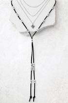 Lulus Sacred Valley Silver And Black Layered Necklace