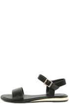 Bamboo Tierney Black Wedge Sandals