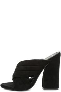 Olivia Jaymes Retro Reveries Black Suede Mules