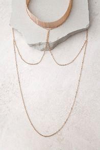 Lulus Hold Me Gold Layered Choker Necklace