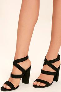 Glaze Regina Black Suede High Heel Sandals