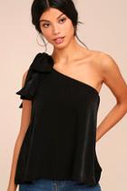 Lulus Apolline Black One-shoulder Top