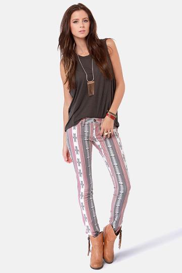 Smoke Signals Southwest Print Skinny Jeans