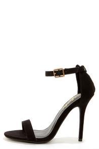 Lulu*s Elsi Black Single Strap Heels