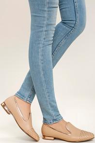 Olivia Miller Lydia Blush Studded Loafers