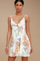 Lily Pond White Floral Print Swing Dress | Lulus