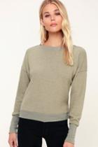 Project Social T Darwin Sage Green Fleece Sweater Top | Lulus