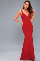 Celena Dark Red Beaded Maxi Dress | Lulus
