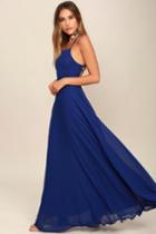 Strappy To Be Here Royal Blue Maxi Dress | Lulus