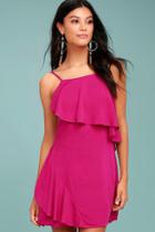 Lulus Free As Can Be Magenta Dress