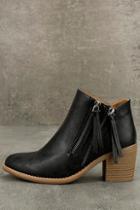 Qupid Carine Black Ankle Booties