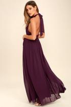 Cocolove Stop And Stare Purple Halter Maxi Dress
