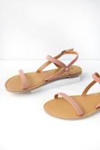 Rika Mauve Nubuck Flat Sandal Heels | Lulus