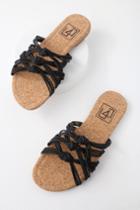Lfl Ink Black Knotted Slide Sandal Heels | Lulus