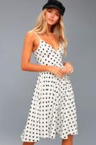 Favorite Spot White Polka Dot Midi Dress | Lulus