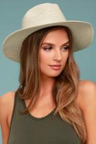 Lulus | Love At Sunset Beige Straw Fedora Hat | Vegan Friendly