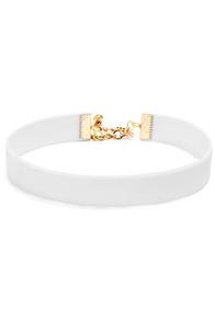 Vanessa Mooney Loving You White Velvet Choker Necklace