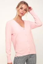 Accomplished Blush Pink Long Sleeve Cardigan Sweater | Lulus