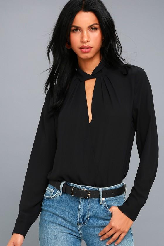 Elsie Black Long Sleeve Top | Lulus