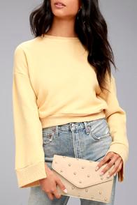 Lulus In Your World Beige Pearl Clutch