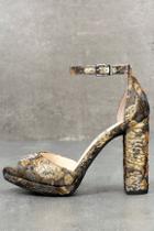 Jessica Simpson Jenee Metallic Multi Brocade Platform Heels