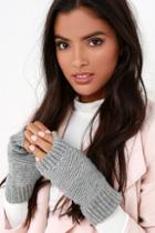 Fame Accessories Mimicking Movements Grey Fingerless Gloves