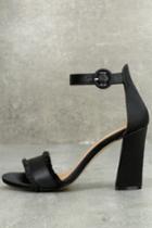 Report | Meyer Black Satin Ankle Strap Heels | Size 6 | Lulus