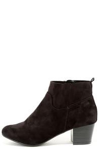 Breckelle's River Black Suede Ankle Booties