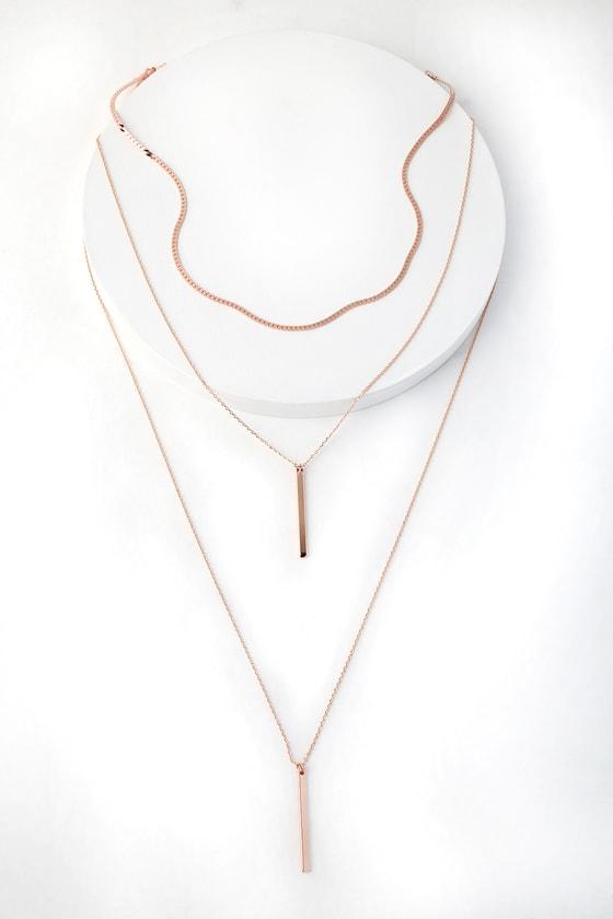 Sleek Peek Rose Gold Layered Choker Necklace | Lulus