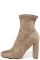 Steve Madden Edit Taupe Suede High Heel Mid-calf Boots
