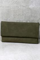 Lulus My Love Is Your Love Olive Green Clutch
