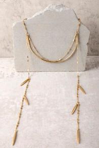 Lulus Moments In Love Gold Layered Collar Necklace