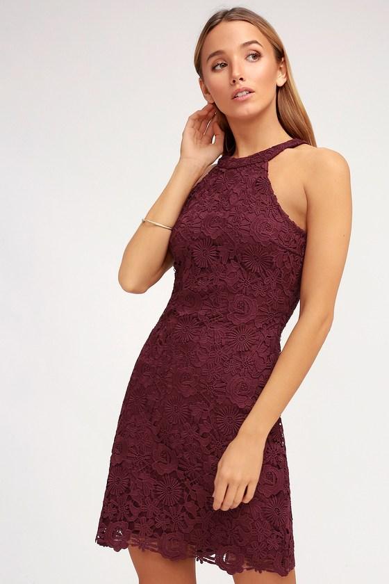 Love Poem Burgundy Lace Dress | Lulus