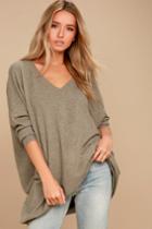 Ticket To Cozy Light Brown Oversized Sweater | Lulus