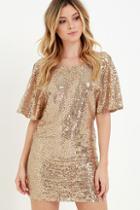 Love Riche Throne-worthy Bronze Sequin Shift Dress